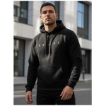 Čierna mikina s trendy nápisom - M