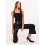 Čierne nohavice z ekokože s rovnými nohavicami