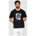 Čierne pánske tričko s modernou potlačou V1 TSPT-0261 - XXL