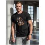 Čierne tričko s originálnou potlačou - XL