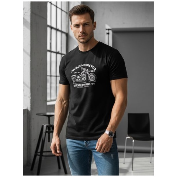 Čierne tričko s originálnym moto logom - M