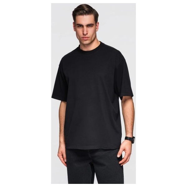 Čierne tričko voľného strihu V1 TSBC-0267 - L