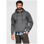 Cool šedá mikina s kapucňou a nápisom na hrudi V2 OM-SSNZ-0241 - XL