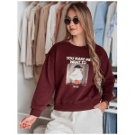 Dámska blúzka oversize s potlačou GOOSHY bordová