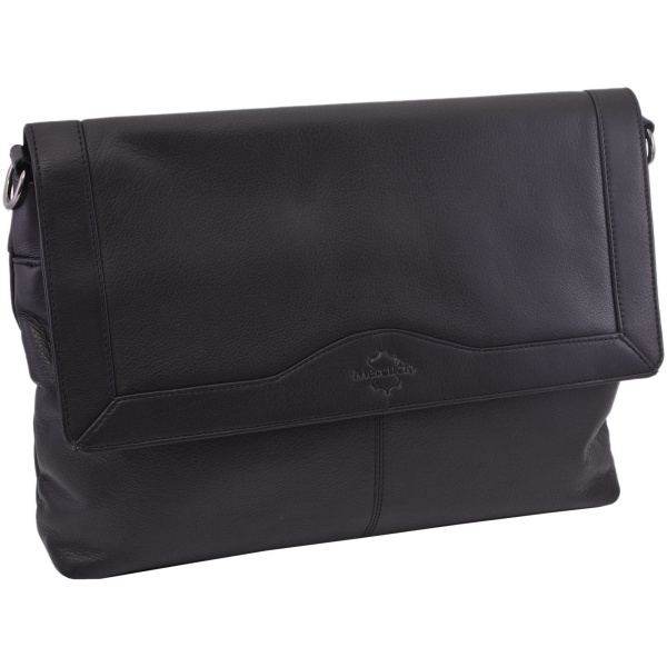 Dámska kožená crossbody kabelka čierna 250121
