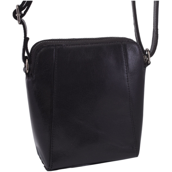 Dámska kožená crossbody kabelka čierna 250125