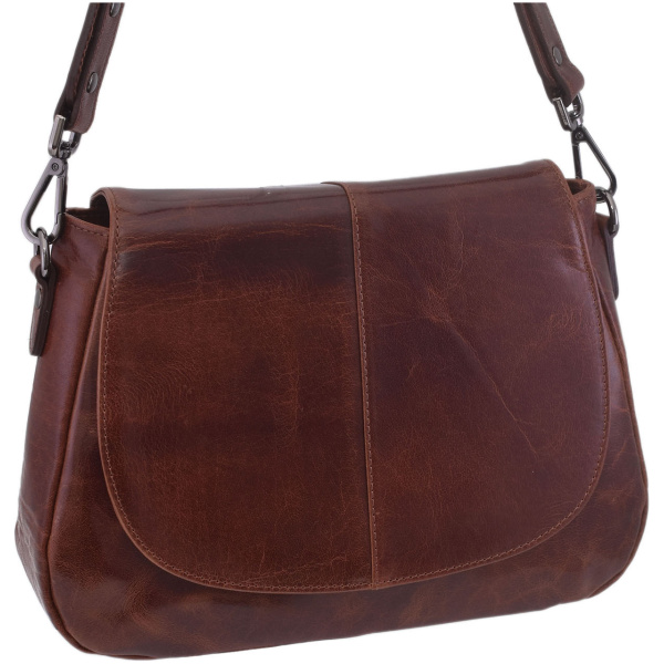 Dámska kožená crossbody kabelka koňak 250706