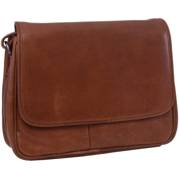 Dámska kožená crossbody kabelka koňak 250714