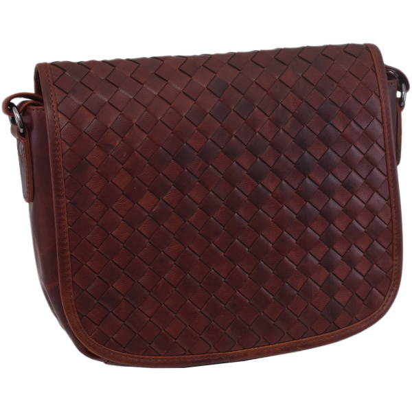 Dámska kožená crossbody kabelka koňak 390112