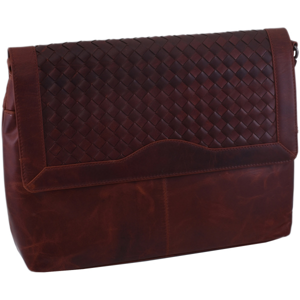Dámska kožená crossbody kabelka koňak 390121