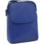 Dámska kožená crossbody kabelka modrá 250118