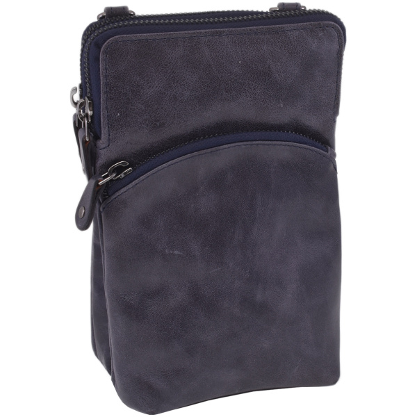 Dámska kožená crossbody kabelka modrá 2511538