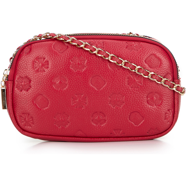 Dámska kožená crossbody kabelka na retiazke béžová 99-4E-305-8