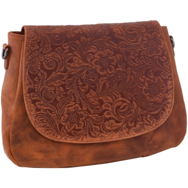 Dámska kožená crossbody kabelka oranžová 420706