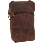 Dámska kožená crossbody kabelka tmavý tan 2511538