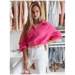 Dámska oversize košeľa z mušelínu MUSLINEA fuchsiová