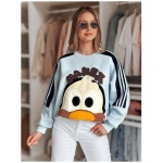 Dámska oversize mikina s nášivkami CUTE MAKEX modrá