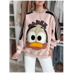 Dámska oversize mikina s nášivkami CUTE MAKEX ružová