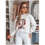 Dámska oversize mikina s potlačou LALA VIBE šedá