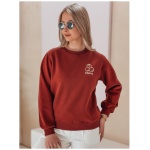 Dámska oversize mikina s výšivkou CHERSOFT tehlová