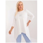 Dámska plus size blúzka s 3/4 rukávmi ecru