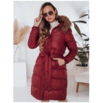 Dámska prešívaná zimná bunda s kožušinkou STYLEBELLA červená