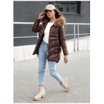 Dámska zimná bunda s kapucňou WINTERCHIC kávová