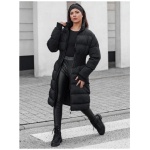 Dámska zimná dlhá prešívaná bunda FABWARM čierna