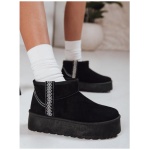 Dámske čierne semišové snehové topánky