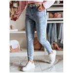 Dámske džínsové nohavice slim fit s opaskom BOTANIDA modrá