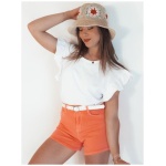 Dámske džínsové šortky GLAMWEAR oranžové