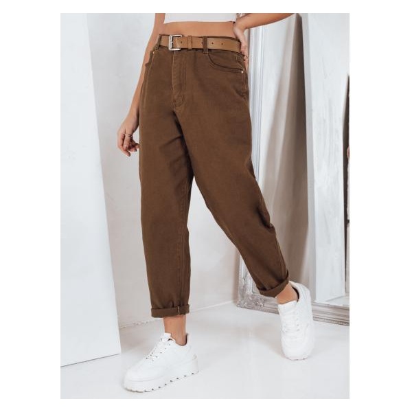 Dámske rifle mom fit hnedé