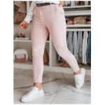 Dámske slim fit nohavice s opaskom LINESKA ružové