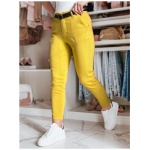 Dámske slim fit nohavice s opaskom TAIRONIK horčicové