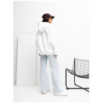 Ecru dámska oversized mikina s kapucňou RUE PARIS