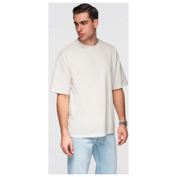 Ecru tričko voľného strihu V2 TSBC-0267 - XXL