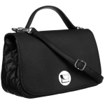 Elegantná čierna crossbody kabelka s prešívanými bokmi - David Jones