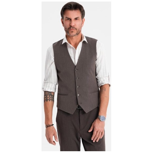 Elegantná pánska grafitová vesta V2 BLZV-0143 - XXL