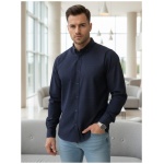 Granátová slim fit pánska vzorovaná košeľa - L