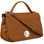 Karamelová dámska crossbody kabelka so strieborným kovaním - David Jones