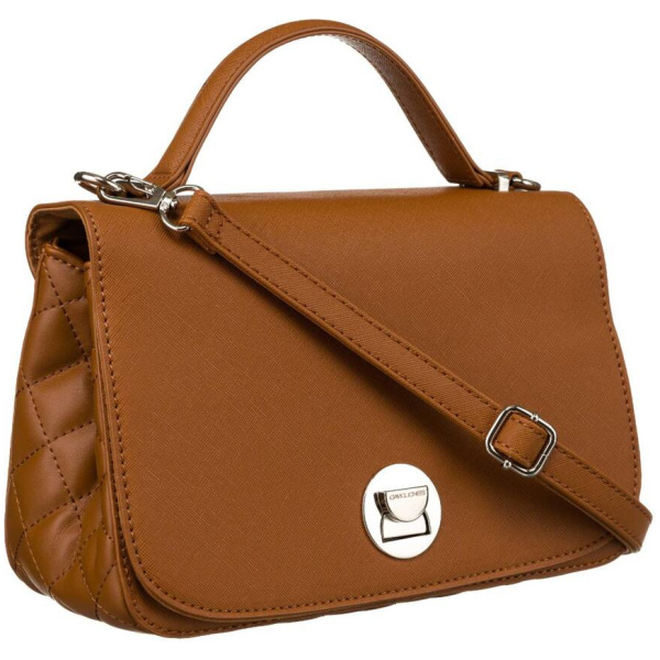 Karamelová dámska crossbody kabelka so strieborným kovaním - David Jones