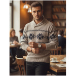 Krémový vločkový pánsky sveter Dstreet WX2269