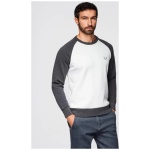 Moderná bielo-grafitová mikina bez kapucne V1 SSNZ-0239 - XL