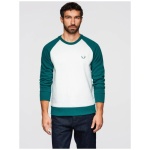 Moderná bielo-zelená mikina bez kapucne V1 SSNZ-0239 - XL