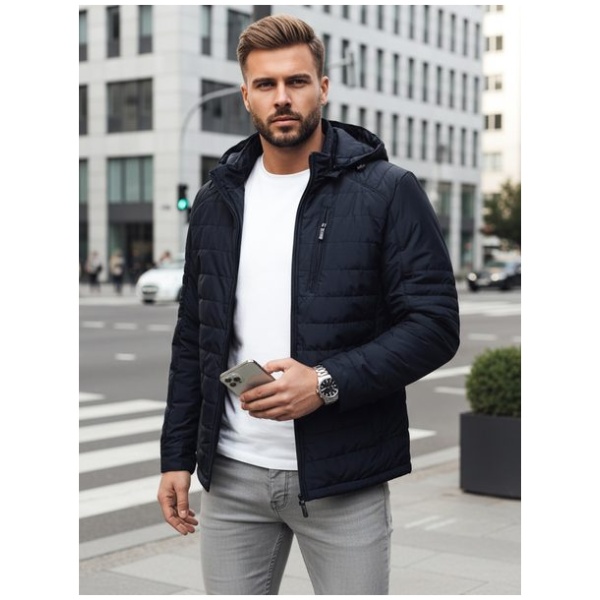 Moderná prechodná granátová bunda s kapucňou - 3XL/56
