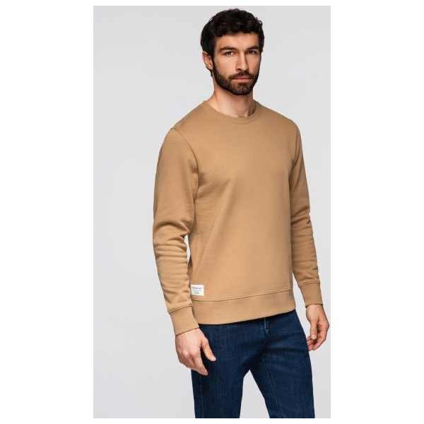 Módna hnedá mikina bez kapucne V4 SSBN-0271 - XXL