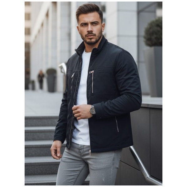 Modrá prešívaná pánska bunda na prechodné obdobie - 3XL/56