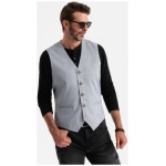 Nevšedná šedá elegantná vesta V1 BLZV-0106 - L