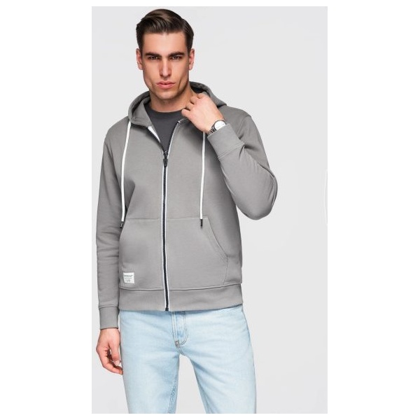 Pánska šedá mikina na zips V8 SSBZ-0272 - XXL