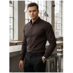 Pánska tmavohnedá elegantná košeľa - 3XL